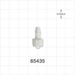 Male Luer Lock, Barbed, White - Fits 5/32 inch ID Tubing (0.156 inch, 3.97 mm) - 65435