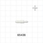Straight Connector, Reducer, Barbed, White - Fits 3/32 inch ID x 1/8 inch ID Tubing (0.094 inch x 0.125 inch, 2.38 mm x 3.2 mm) - 65436