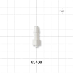 Male Luer Lock, Barbed, White - Fits 1/4 inch ID Tubing (0.25 inch, 6.35 mm) - 65438