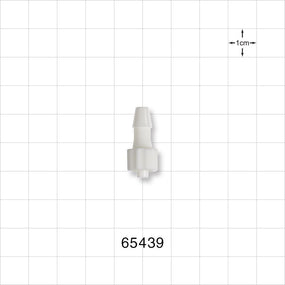 Male Luer Lock, Barbed, White - Fits 3/16 inch ID Tubing (0.188 inch, 4.76 mm) - 65439
