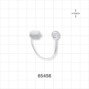 Male Luer Cap, Non-Vented w/Strap, White - Application loop fits 0.181 inch OD tubing (4.6 mm) - 65456