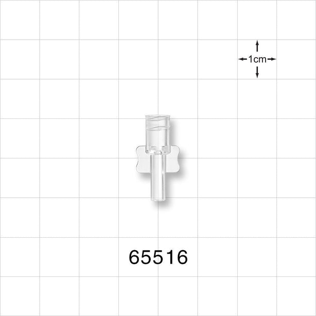 Female Luer Lock, Tubing Port, Clear - 0.088 inch - 0.079 inch ID (2.24 mm - 2.04 mm) - 65516