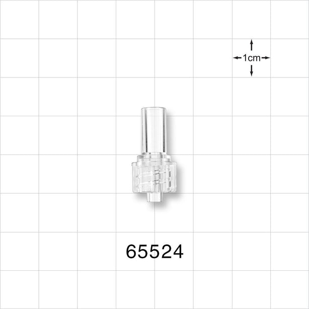 Male Luer Lock, Tubing Port, Clear - 0.192 inch - 0.182 inch ID (4.88 mm - 4.62 mm) - 65524