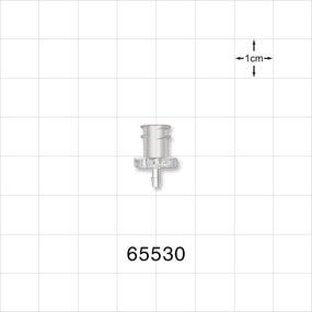 Female Luer Lock, Barbed, Clear - Fits 1/16 inch ID Tubing (0.063 inch, 1.59 mm) - 65530