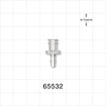 Female Luer Lock, Barbed, Clear - Fits 1/8 inch ID Tubing (0.125 inch, 3.18 mm) - 65532