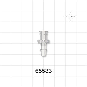 Female Luer Lock, Barbed, Clear - Fits 5/32 inch ID Tubing (0.156 inch, 3.97 mm) - 65533