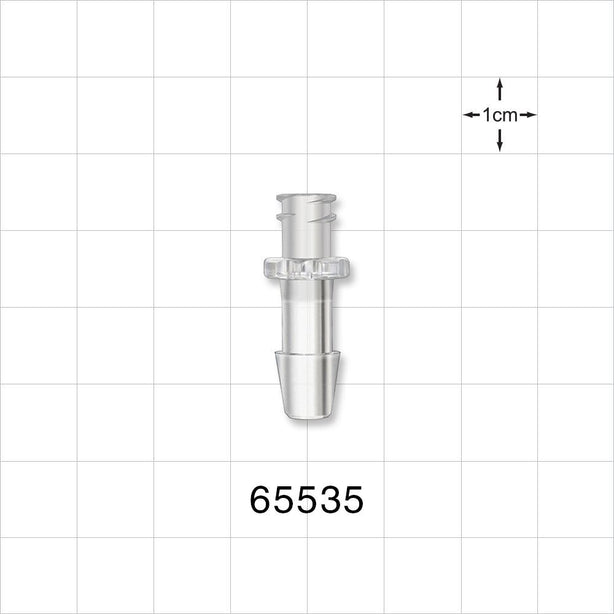 Female Luer Lock, Barbed, Clear - Fits 1/4 inch ID Tubing (0.25 inch, 6.35 mm) - 65535