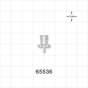 Female Luer Lock, Barbed, Clear - Fits 1/16 inch ID Tubing (0.063 inch, 1.59 mm) - 65536