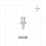 Female Luer Lock, Barbed, Clear - Fits 1/8 inch ID Tubing (0.125 inch, 3.18 mm) - 65538