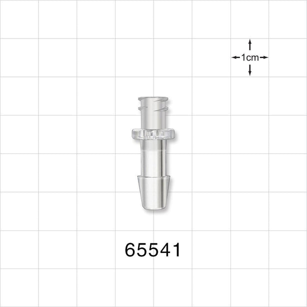 Female Luer Lock, Barbed, Clear - Fits 1/4 inch ID Tubing (0.25 inch, 6.35 mm) - 65541