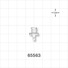 Female Luer Lock, Barbed, White - Fits 1/8 inch ID Tubing (0.125 inch, 3.18 mm) - 65563