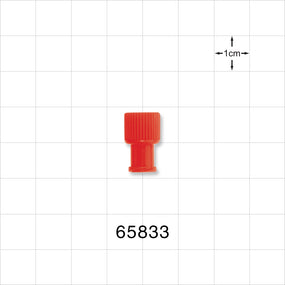 Double Dead-Ender Cap, Non-Vented w/Recessed Stem, Red -  - 65833