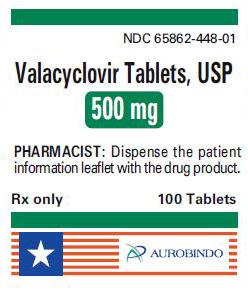 Aurobindo Pharma Valacyclovir Oral Tablets 65862-0448-30 -