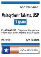 Aurobindo Pharma Valacyclovir Oral Tablets 65862-0449-30 -