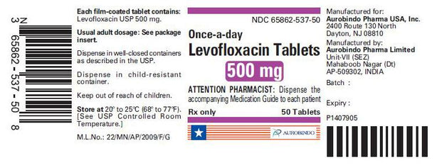 Aurobindo Pharma Levofloxacin Oral 65862-0537-50 - - MDL-65862-537-50