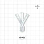 Y Connector, 4-Way, 3 Female Luer Locks, Male Luer w/Spin Lock, Clear -  - 65925