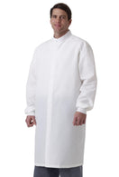 Fluid-Resistant Unisex Barrier Lab Coat without Pockets, White, Size 2XL - 6623BQWNPXXL - 1 Each