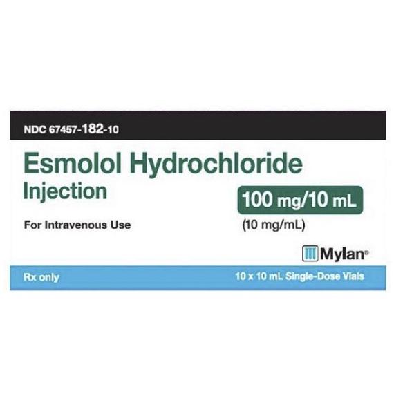 MYLAN Esmolol HCL Injections 67457-0182-10 10 Each - MDL-67457-182-10
