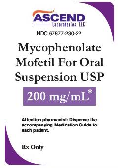 Mycophenolate Mofetil Tablets - 67877-0230-22 - 1 Each - MDL-67877-230-22