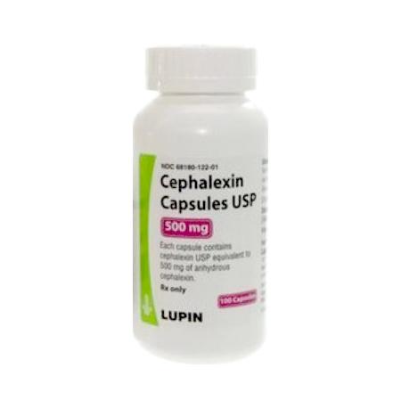 Lupin Pharmaceuticals Oral 68180-0122-01 Cephalexin 500mg Cap 100/Bt - MDL-68180-122-01 - 100 Each