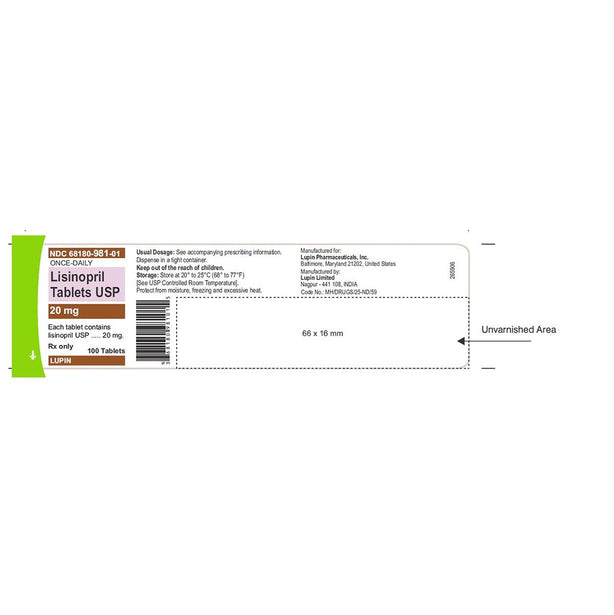 Lupin Pharmaceuticals Inc Lisinopril Oral Tablets 68180-0981-01 - - MDL-68180-981-01