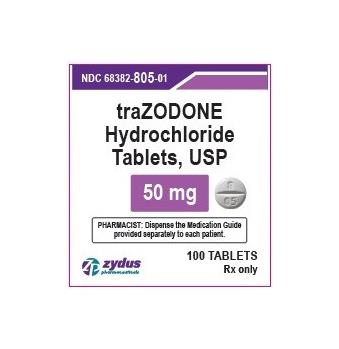 Zydus Pharmaceuticals Usa Oral Trazodone HCl 50mg Tab 100/Bt - 68382-0805-01