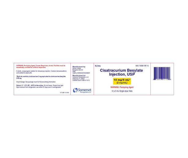 Cisatracurium Besylate Injection - 70069-0151-10 - 10 Each - MDL-70069-151-10