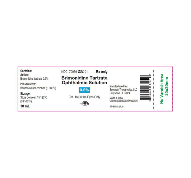 Brimonidine Tartrate Ophthalmic - 70069-0232-01 - 1 Each - MDL-70069-232-01