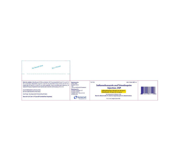 Somerset Therapeutics, LLC Sulfamethoxazole + Trimethoprim Injections 70069-0361-10 - 10.0 Each