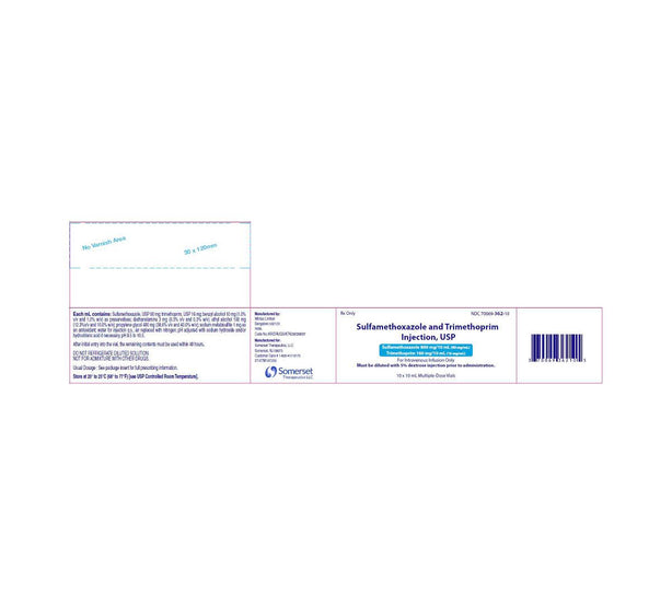 Somerset Therapeutics, LLC Sulfamethoxazole + Trimethoprim Injections 70069-0362-10 - 10.0 Each