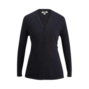Edwards Garment Co V-Neck 7046 007 Women's Cardigan, Long, Navy, Size S - 1 Each