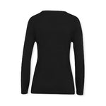 Edwards Garment Co Full Zip Sweaters 7062 010 Women's V-Neck Full-Zip Cardigan, Black, Size L - 1 Each