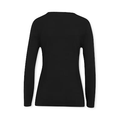 Edwards Garment Co Full Zip Sweaters 7062 010 Women's V-Neck Full-Zip Cardigan, Black, Size L - 1 Each