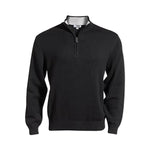 Edwards Garment Co 712 010 Women's Quarter-Zip Cotton-Blend Sweater, Black / Gray, Size L - MDL-712BLKL - 1 Each