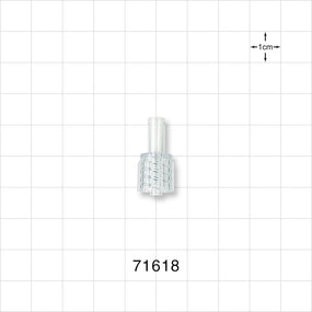 Male Luer Lock, Tubing Port, Clear - 0.155 inch ID/0.2 inch - 0.207 inch OD (3.94 mm/5.08 mm - 5.26 mm) - 71618