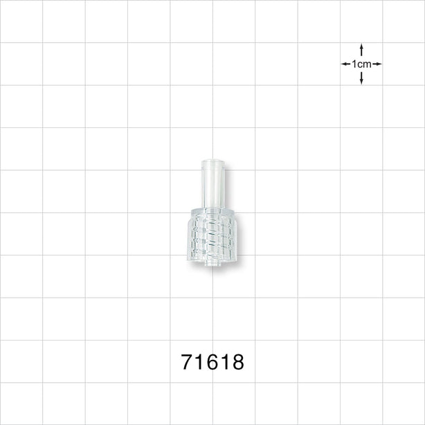 Male Luer Lock, Tubing Port, Clear - 0.155 inch ID/0.2 inch - 0.207 inch OD (3.94 mm/5.08 mm - 5.26 mm) - 71618