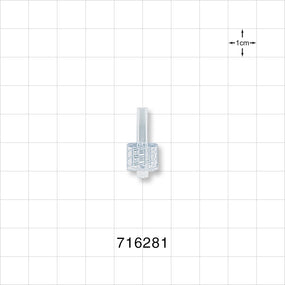 Male Luer Lock, Tubing Port, Clear - 0.106 inch ID/ 0.15 inch - 0.154 inch OD (2.69 mm/3.81 mm - 3.91 mm) - 716281