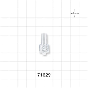 Male Luer Lock, Tubing Port, Clear - 0.134 inch - 0.123 inch ID/0.254 inch - 0.26 inch OD (3.4 mm - 3.1 mm/6.5 mm - 6.6 mm) - 71629