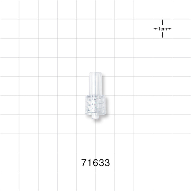 Male Luer Lock, Tubing Port, Clear - 0.146 inch - 0.135 inch ID/0.254 inch OD (3.71 mm - 3.43 mm/6.45 mm) - 71633