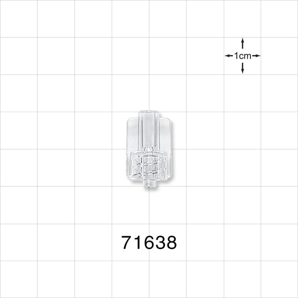 Male Luer Lock, Tubing Port, Clear - 0.125 inch - 0.118 inch ID (3.18 mm - 3 mm) - 71638