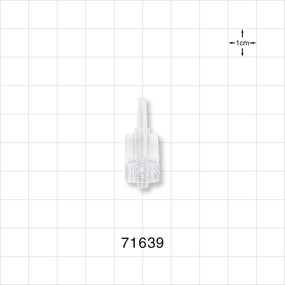 Male Luer Lock, Tubing Port, Clear - 0.105 inch ID/0.154 inch - 0.192 inch OD (2.67 mm/3.91 mm - 4.88 mm) - 71639