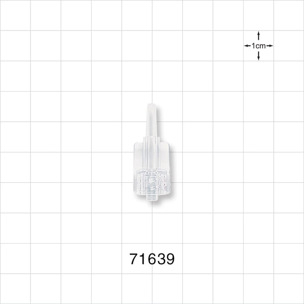 Male Luer Lock, Tubing Port, Clear - 0.105 inch ID/0.154 inch - 0.192 inch OD (2.67 mm/3.91 mm - 4.88 mm) - 71639