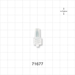 Male Luer Lock, Tubing Port, Clear - 0.192 inch - 0.182 inch ID/0.254 inch - 0.26 inch OD (2.28 mm) - 71677