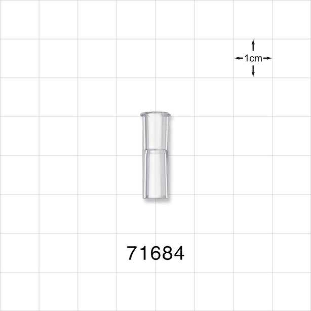 Female Luer Lock, Tubing Port, Clear - 0.152 inch - 0.134 inch ID (3.86 mm - 3.4 mm) - 71684