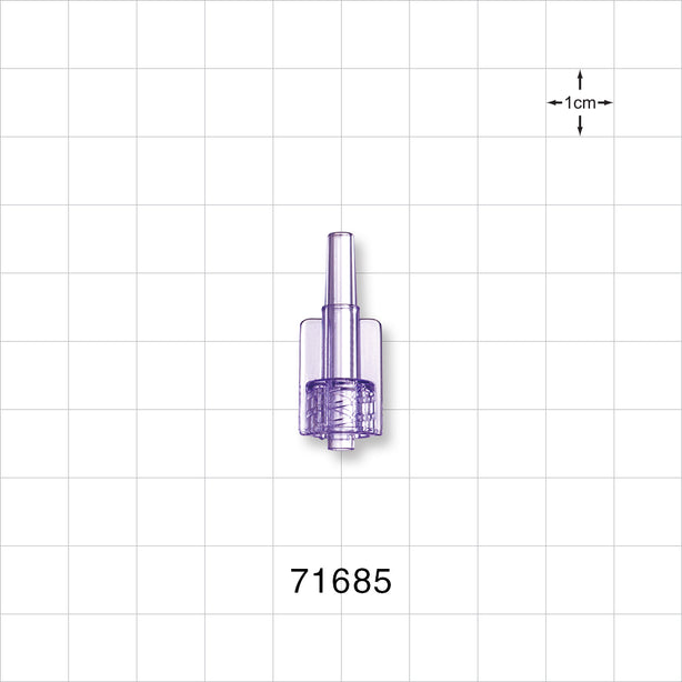 Male Luer Lock, Tubing Port, Clear - 0.154 inch - 0.22 inch OD (3.91 mm - 5.64 mm) - 71685