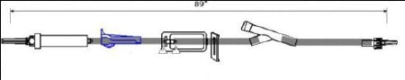 ICU Medical Primary IV Administration Set Bravo® Gravity 2 Ports 20 Drops / mL Drip Rate With Filter 89 Inch Tubing - Case of 50 - B3049-CS