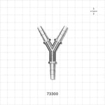 Y Connector, Barbed, Clear - Fits 3/16 inch ID Tubing (0.188 inch, 4.76 mm) - 73300
