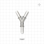Y Connector, Barbed, Female Luer Lock Side Port, Clear - Fits 1/4 inch ID Tubing  (0.25 inch, 6.35 mm) - 73307