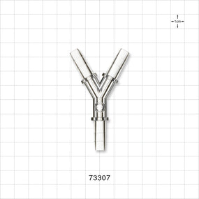 Y Connector, Barbed, Female Luer Lock Side Port, Clear - Fits 1/4 inch ID Tubing  (0.25 inch, 6.35 mm) - 73307