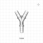 Y Connector, Barbed, Female Luer Lock Side Port, Clear - Fits 3/8 inch ID Tubing (0.375 inch , 9.53 mm) - 73308